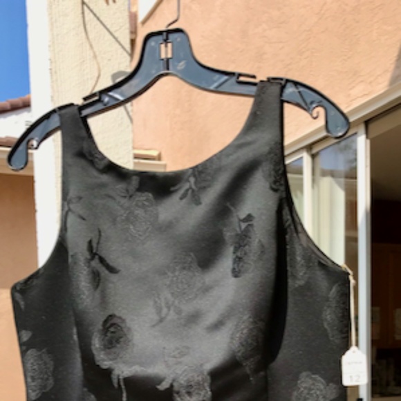 Isabel Ardee Black Satin Brocade LBD Impeccable - Picture 3 of 7